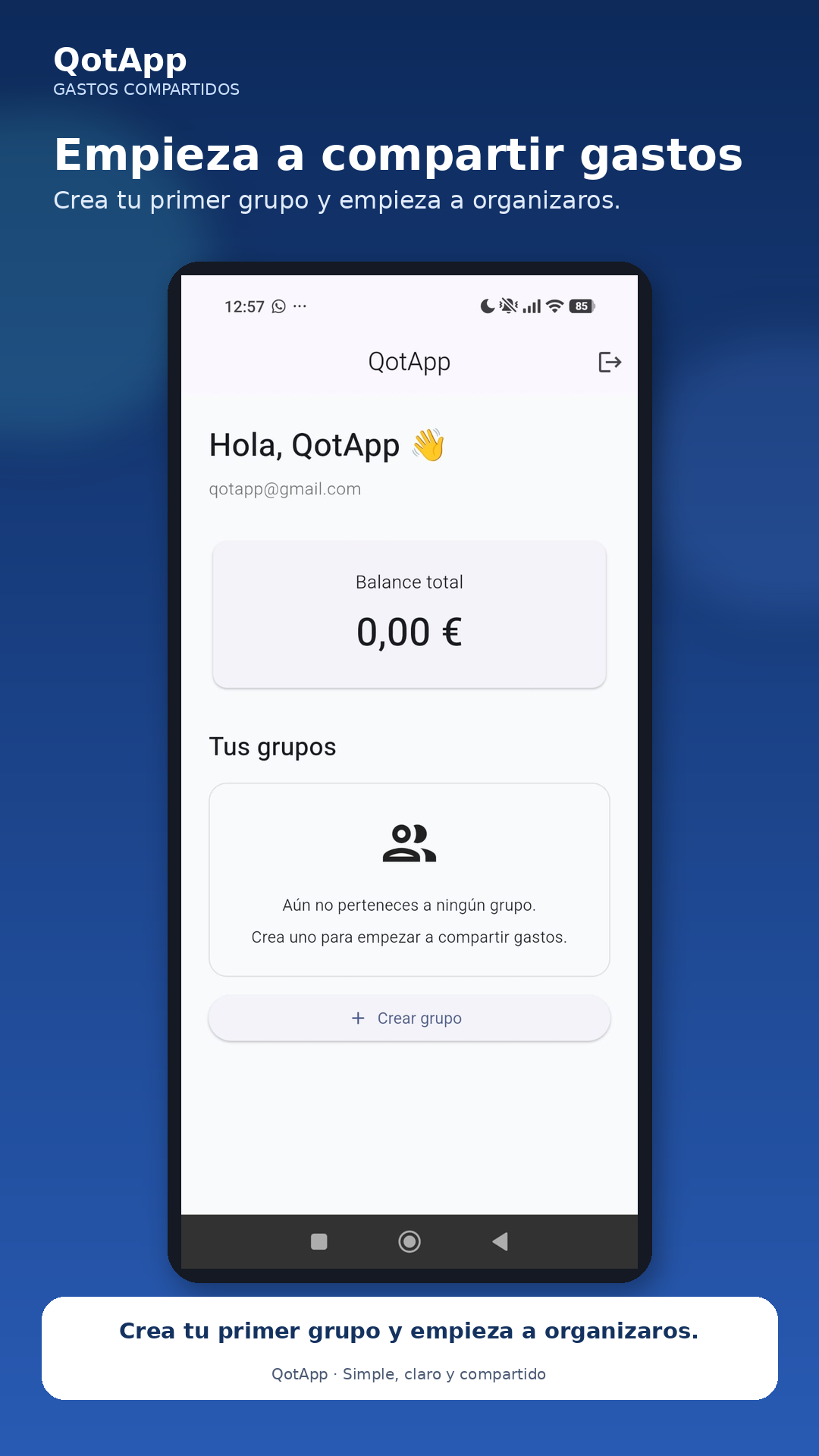 Balance de gastos en QotApp